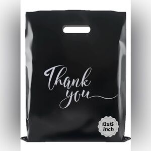 76 Thank You Bags 12x15 Plastic Shopping Bags with Handles for Small Business